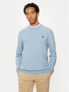 U.S. Polo Assn. Sweter MUP2961 Błękitny Regular Fit