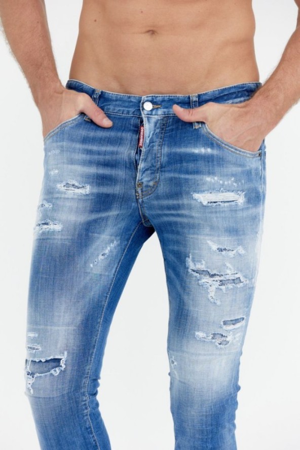 DSQUARED2 Niebieskie jeansy męskie skater jeans