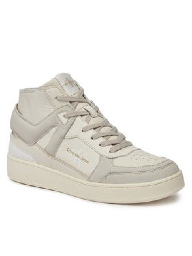 Calvin Klein Jeans Sneakersy Basket Cupsole Mid Lth Ml Fad YM0YM00883 Beżowy