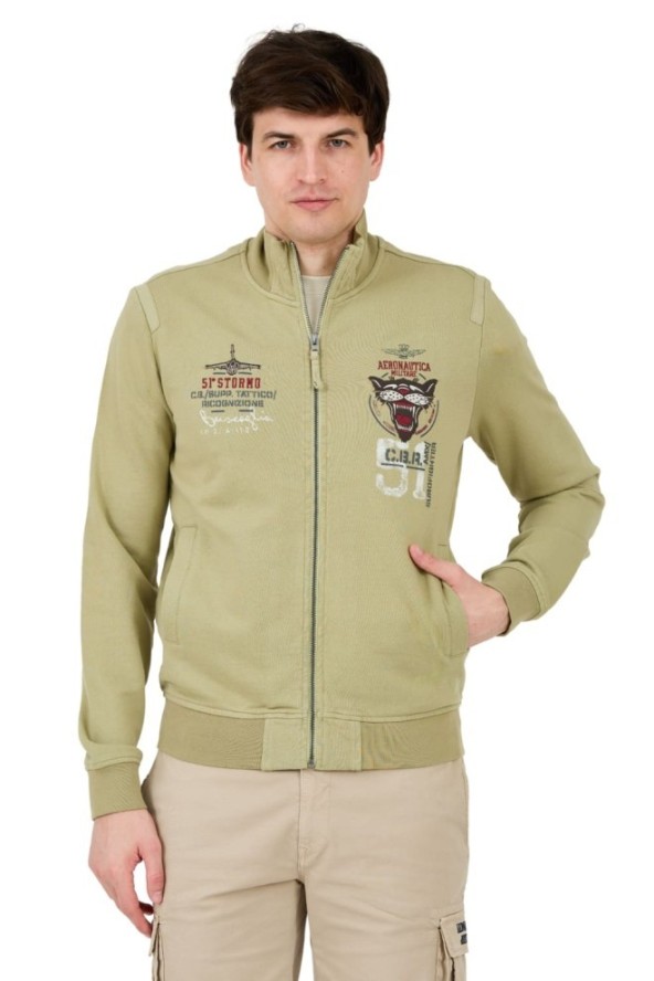 AERONAUTICA MILITARE Zielona bluza Embroidered 51st