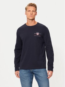 Gant Longsleeve Archive Shield 2004058 Granatowy Regular Fit