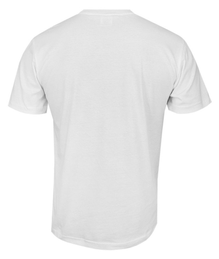 Biały Bawełniany T-Shirt Męski Bez Nadruku -STEDMAN- Koszulka, Krótki Rękaw, Basic, U-neck