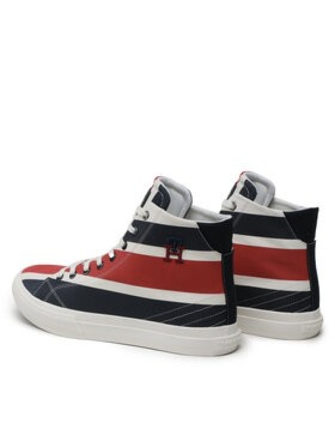 Tommy Hilfiger Sneakersy Th Hi Vulc Street Stripes FM0FM04690 Granatowy