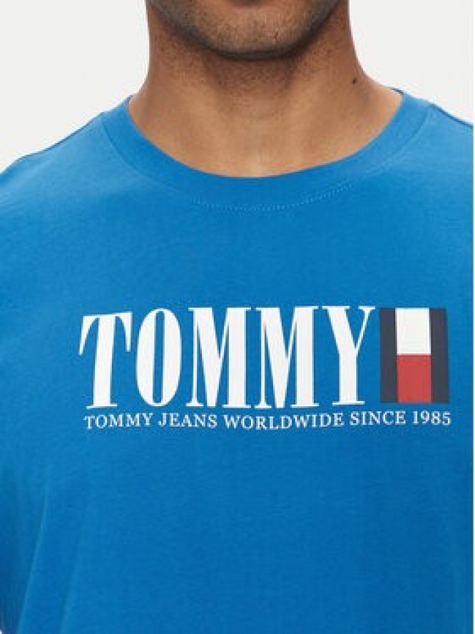 Tommy Jeans T-Shirt DNA Flag DM0DM18533 Niebieski Regular Fit