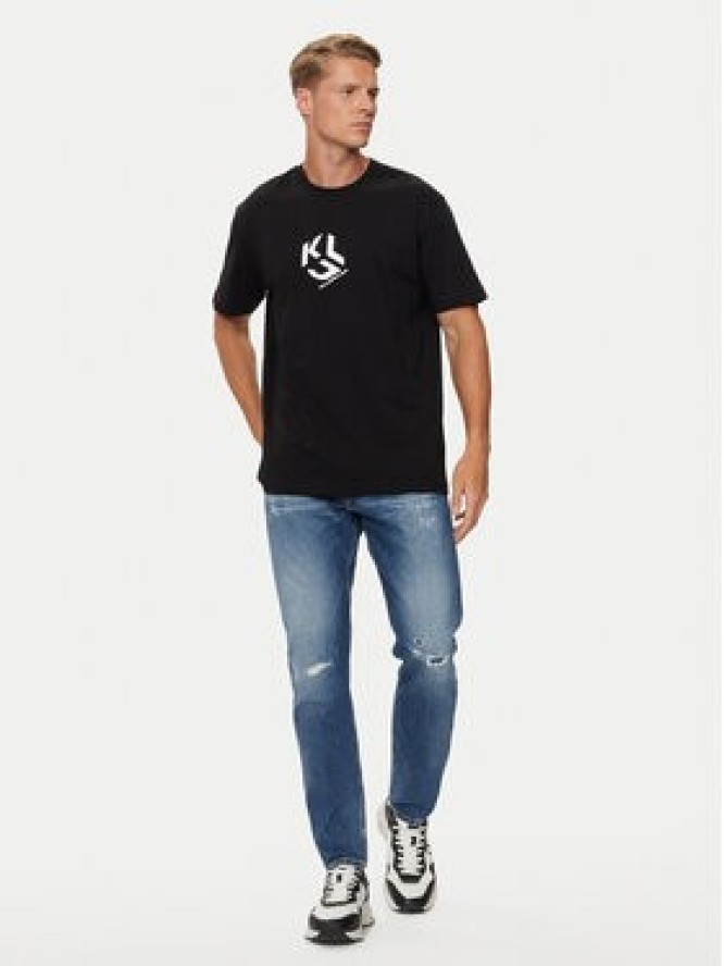 KARL LAGERFELD T-Shirt Klj Regular Monogram Sslv Tee 236D1704 Czarny Regular Fit