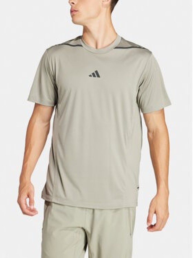 adidas Koszulka techniczna Designed for Training Adistrong IS3838 Zielony Slim Fit