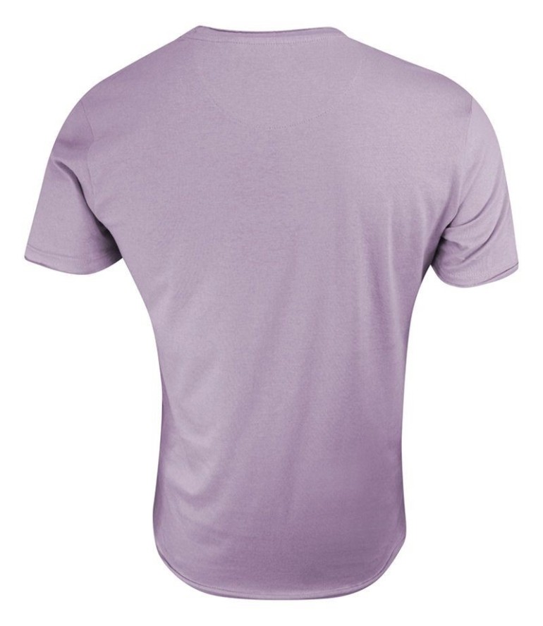 T-Shirt (Koszulka) Liliowy, Fioletowy, Bez Nadruku, Okrągły Dekolt, Postrzępione Brzegi -BRAVE SOUL