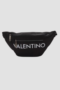 VALENTINO Czarna nerka z białym logo Efeo Belt Bag