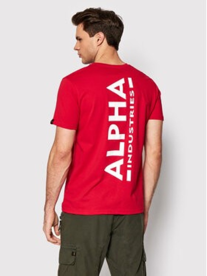 Alpha Industries T-Shirt Backprint 128507 Czerwony Regular Fit