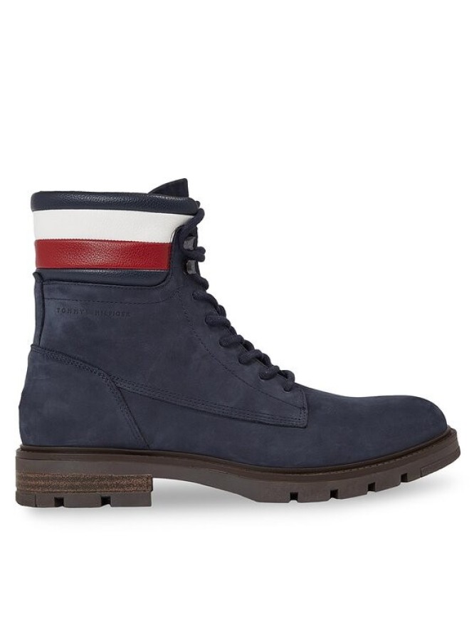 Tommy Hilfiger Trapery Corporate Hilfiger Nubuck Boot FM0FM04801 Niebieski