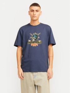 Jack&Jones T-Shirt Eight Skull 12264841 Granatowy Standard Fit