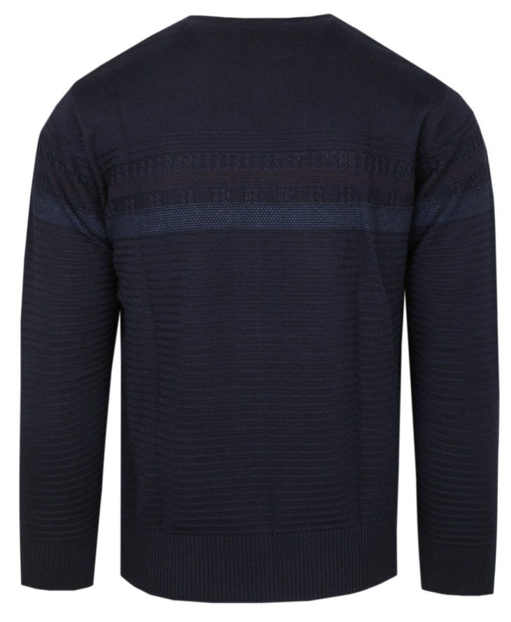 Elegancki Męski Sweter z Dekoltem w Serek (V-Neck) - Trikko - Granatowy