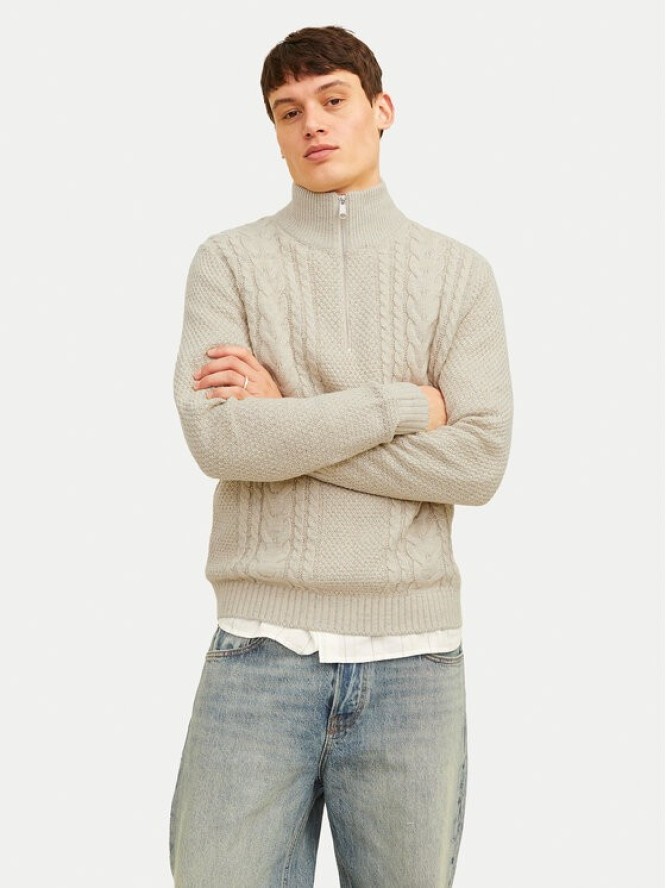 Jack&Jones Sweter Craig 12260826 Écru Regular Fit