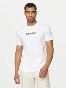 Calvin Klein T-Shirt Flock Logo K10K113118 Biały Regular Fit