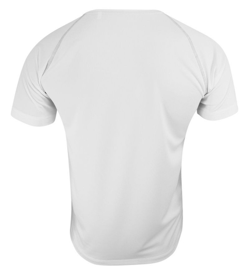 Koszulka T-shirt, Biała, Sportowa, ACTIVE-DRY Poliester, Raglanowe Rękawy