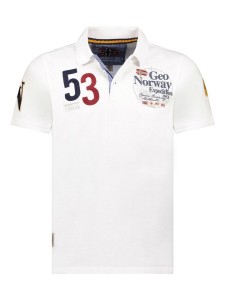 Geographical Norway Koszulka polo "Kelan" w kolorze białym rozmiar: XXL