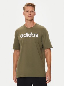 adidas T-Shirt Essentials Linear Logo IC9280 Zielony Regular Fit