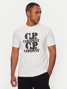 C.P. Company T-Shirt 16CMTS137A005100W Biały Regular Fit