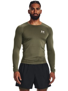 Longsleeve treningowy męski Under Armour UA Hg Armour Comp Ls - oliwkowy/khaki