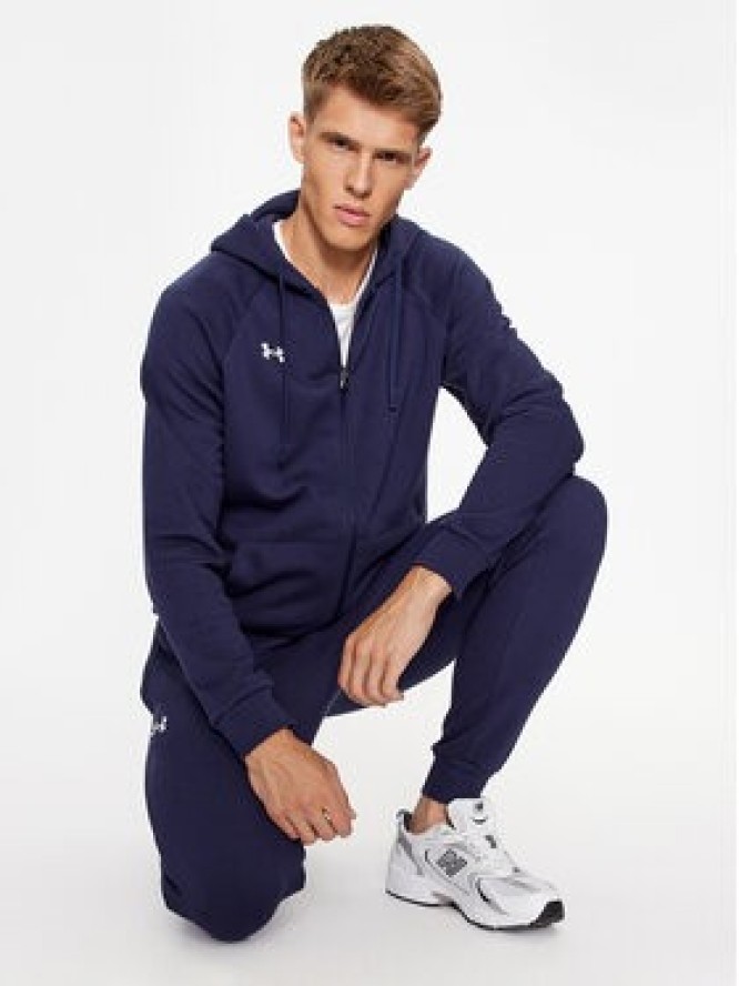 Under Armour Bluza Ua Rival Fleece Fz Hoodie 1379767 Granatowy Loose Fit