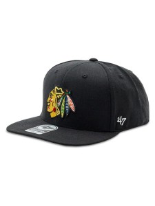 47 Brand Czapka z daszkiem NHL Chicago Blackhawks No Shot '47 CAPTAIN H-NSHOT04WBP-BKB Czarny