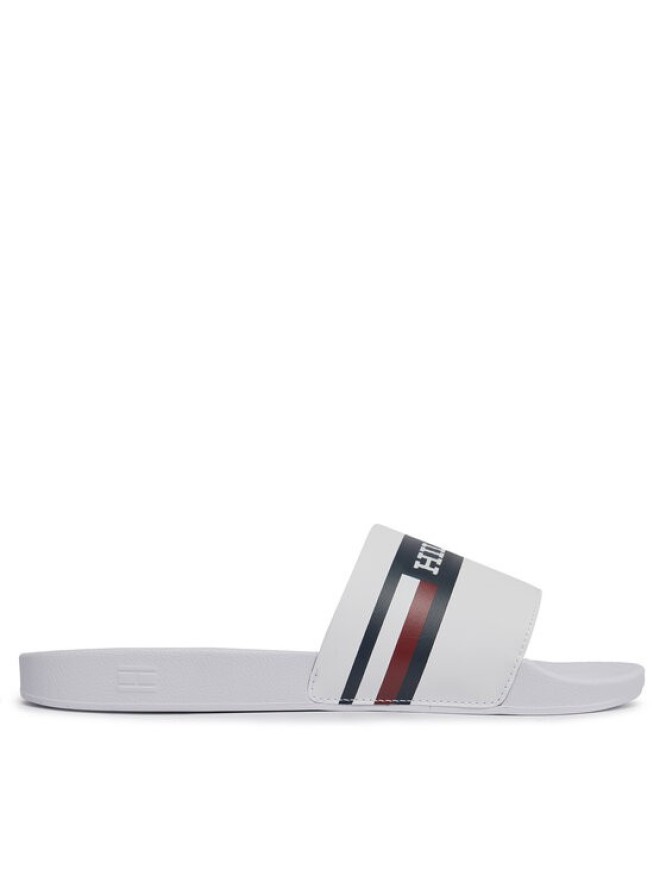 Tommy Hilfiger Klapki Corporate Hilfiger Pool Slide FM0FM04911 Biały