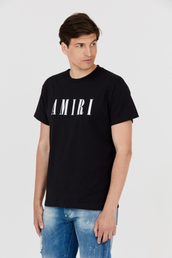 AMIRI T-shirt męski czarny z dużym białym logo