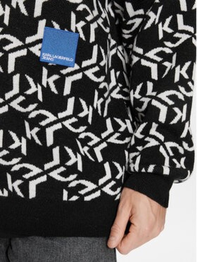 KARL LAGERFELD Kardigan Klj Monogram Jacquard Cardigan 236D2050 Czarny Regular Fit