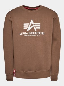 Alpha Industries Bluza Basic 178302 Brązowy Regular Fit