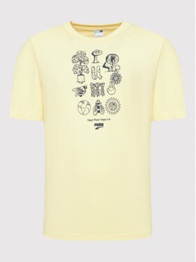 Puma T-Shirt Downtown Graphic 533673 Żółty Regular Fit