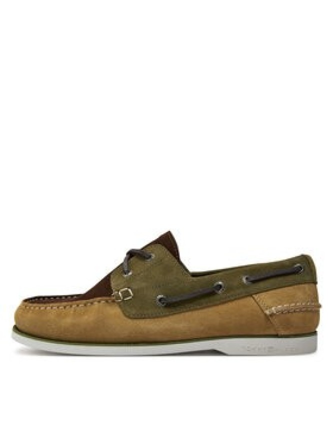 Tommy Hilfiger Mokasyny Th Boat Shoe Core C Block Suede FM0FM04630 Zielony