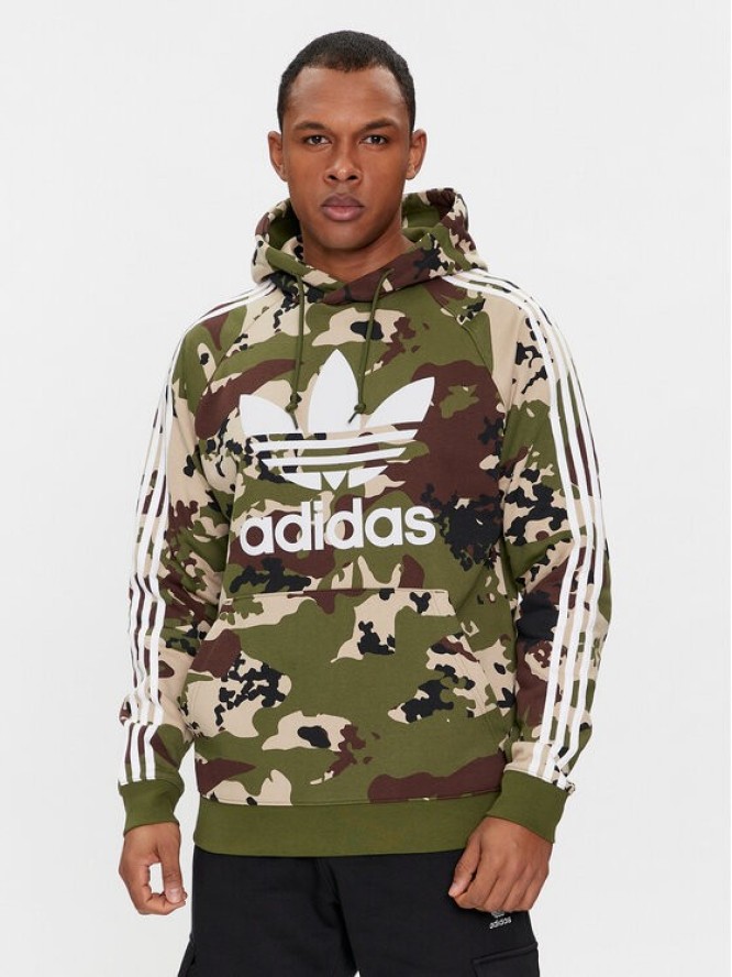 adidas Bluza Camo IS0209 Zielony Regular Fit