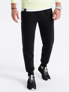 Spodnie męskie dresowe joggery - czarne V1 OM-PASK-22FW-008 - XXL