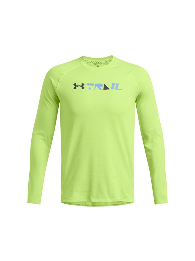 Longsleeve do biegania męski Under Armour UA Trail Run Graphic Ls - zielony