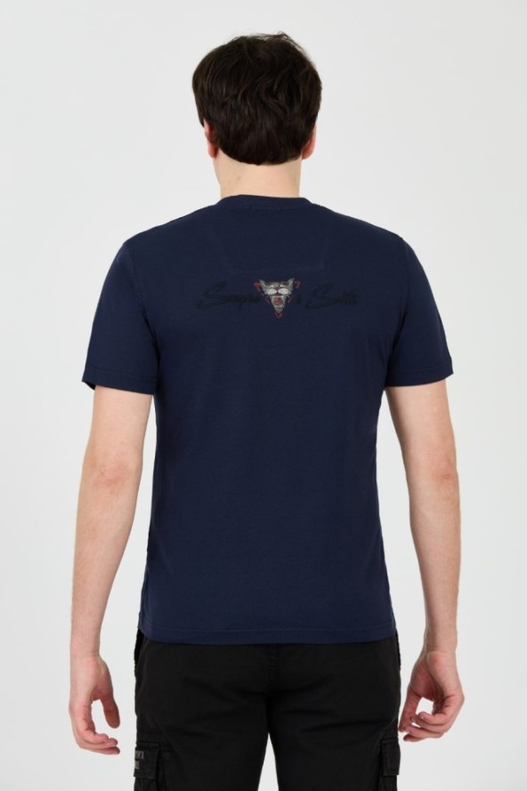 AERONAUTICA MILITARE Granatowy t-shirt Short Sleeve