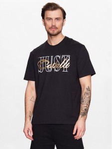 Just Cavalli T-Shirt 74OBHF17 Czarny Regular Fit