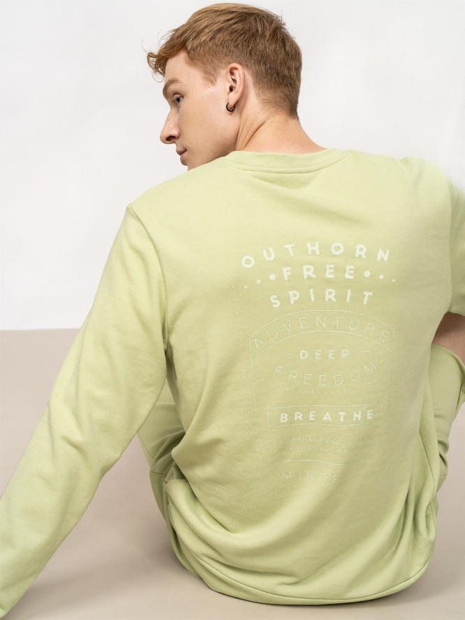 Bluza dresowa nierozpinana bez kaptura męska Outhorn - zielona