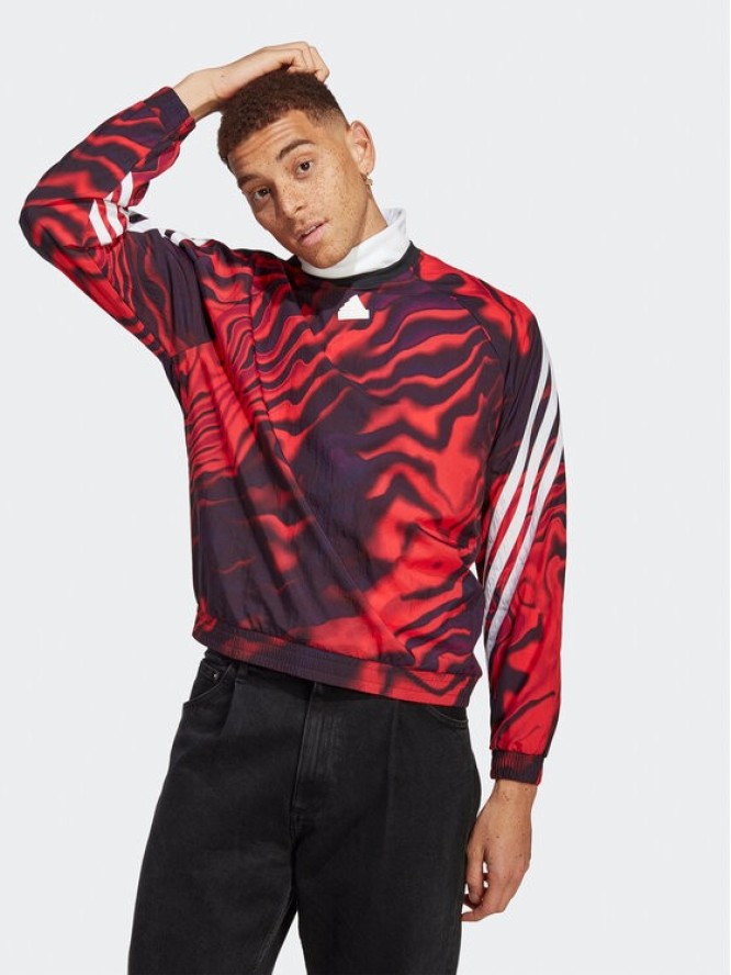 adidas Bluza Future Icons Graphic Crew Sweatshirt IC8266 Czerwony Loose Fit