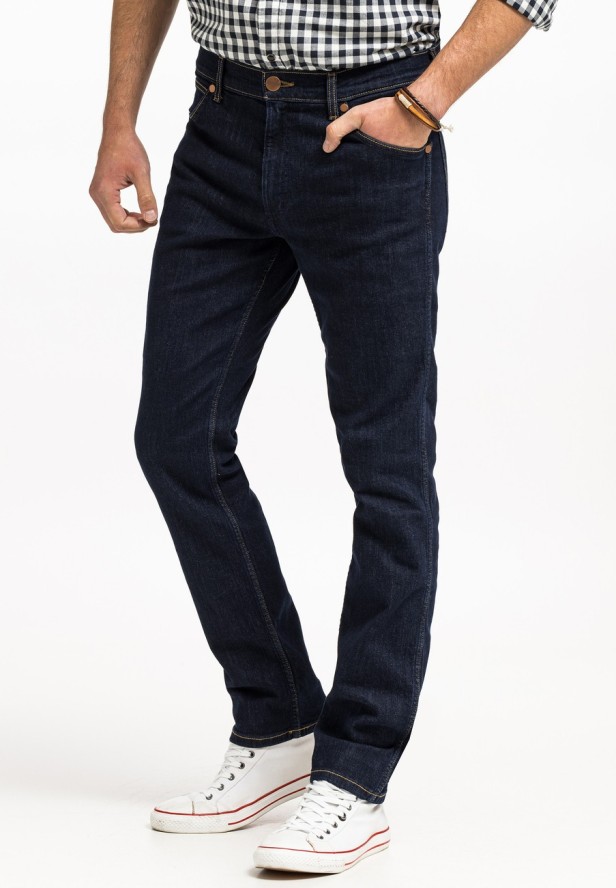 WRANGLER GREENSBORO MĘSKIE SPODNIE JEANSOWE JEANSY DŻINSY RINSE BLUE W15QSQX36