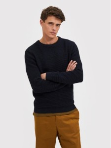 Selected Homme Sweter Vince 16059390 Granatowy Regular Fit