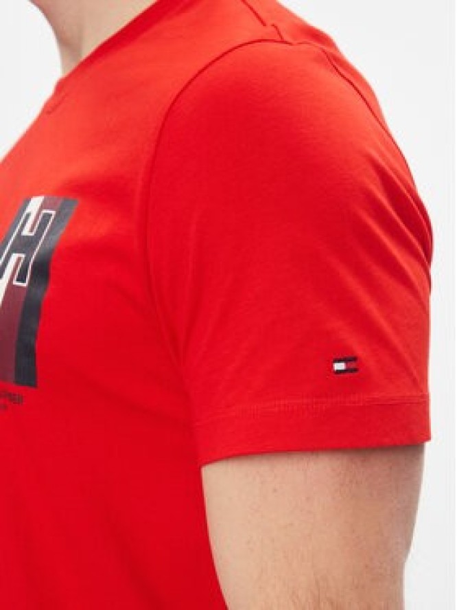 Tommy Hilfiger T-Shirt H Emblem Tee MW0MW33687 Czerwony Slim Fit