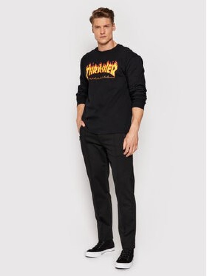 Thrasher Longsleeve Flame Czarny Regular Fit