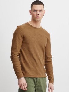 Blend Sweter 20715134 Brązowy Slim Fit