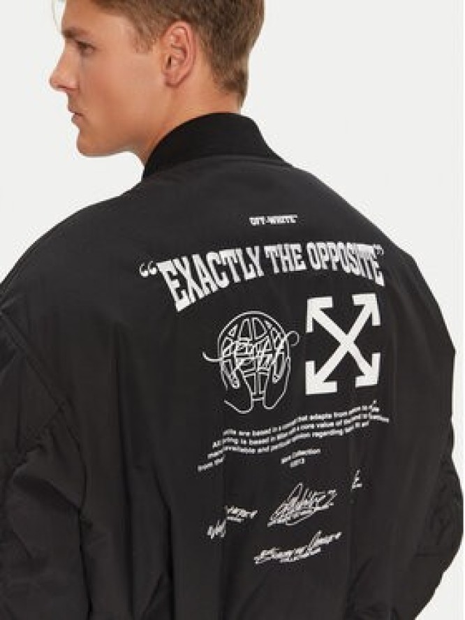 Off-White Kurtka bomber OMEH049S23FAB0011001 Czarny Regular Fit