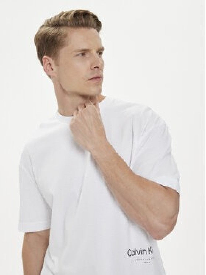 Calvin Klein T-Shirt Off Placement K10K113102 Biały Regular Fit