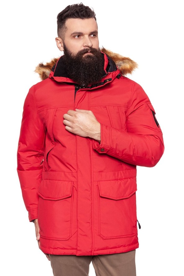 KURTKA ZIMOWA WRANGLER THE PARKA H. R. RED W4630YK1P