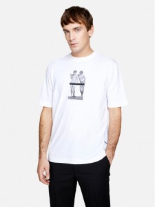 Sisley T-Shirt 3I1XS103I Biały Regular Fit