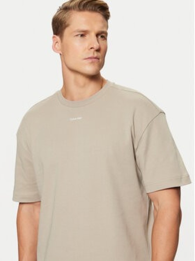 Calvin Klein T-Shirt Nano Logo Interlock T-Shirt K10K112487 Beżowy Regular Fit