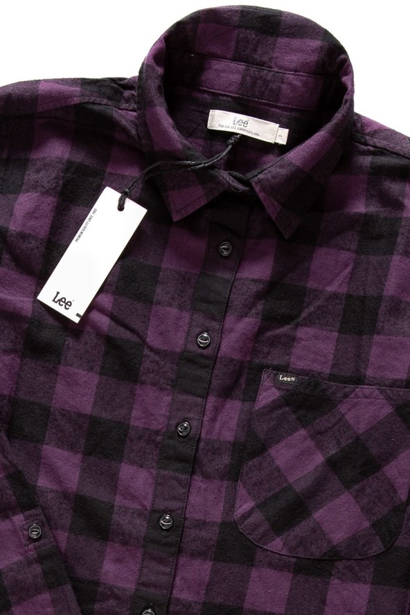 KOSZULA MĘSKA LEE RELAXED SHIRT DEEP PLUM L46VCBDS