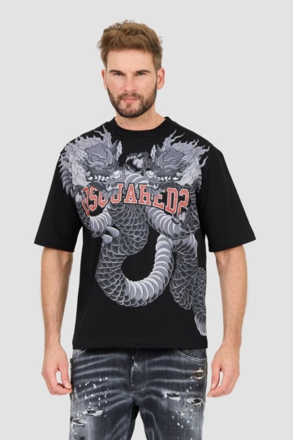 DSQUARED2 Czarny t-shirt Loose Fit Tee